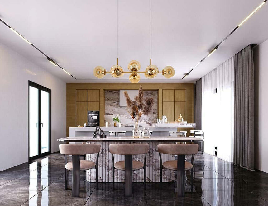 38. Závesná lampa Romeo Gold zlatá / jantárová