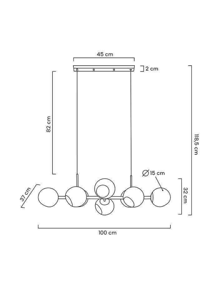 38. Závesná lampa Romeo Gold zlatá / jantárová