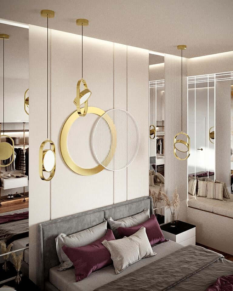 Závesná lampa Spinner 19 zlatá