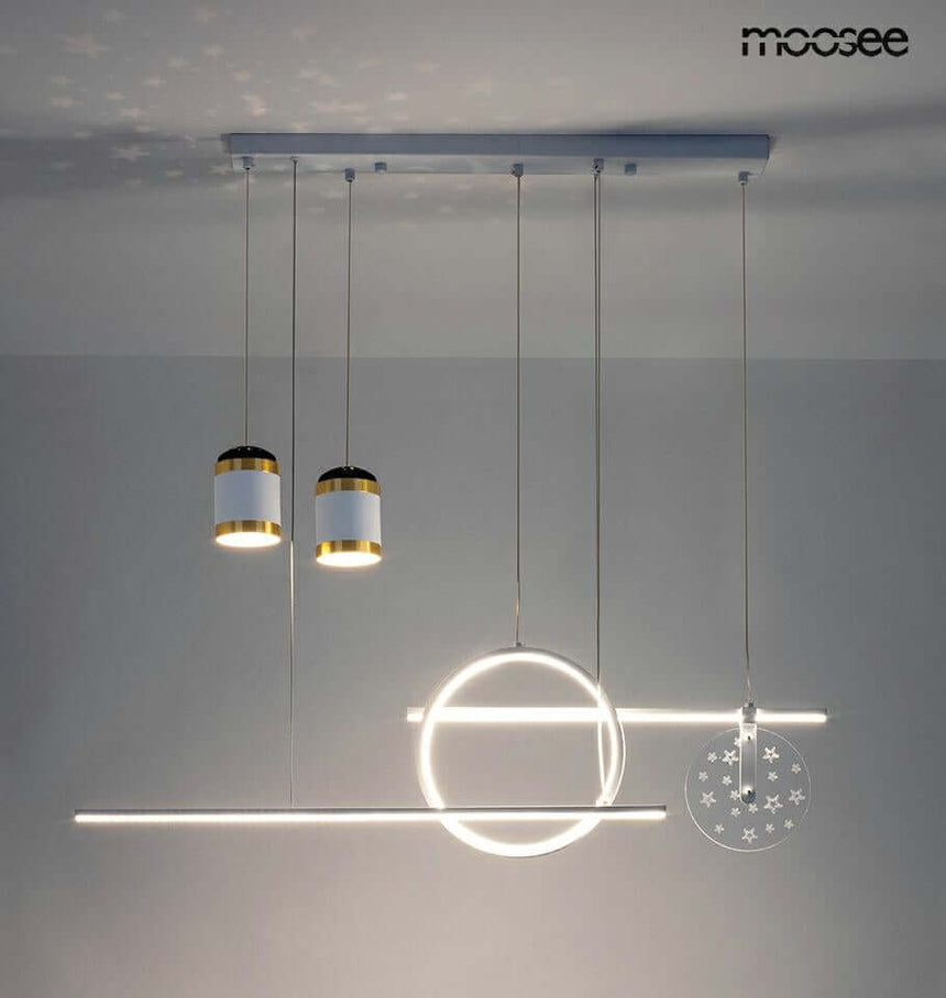 Závesná lampa s hviezdičkami biela