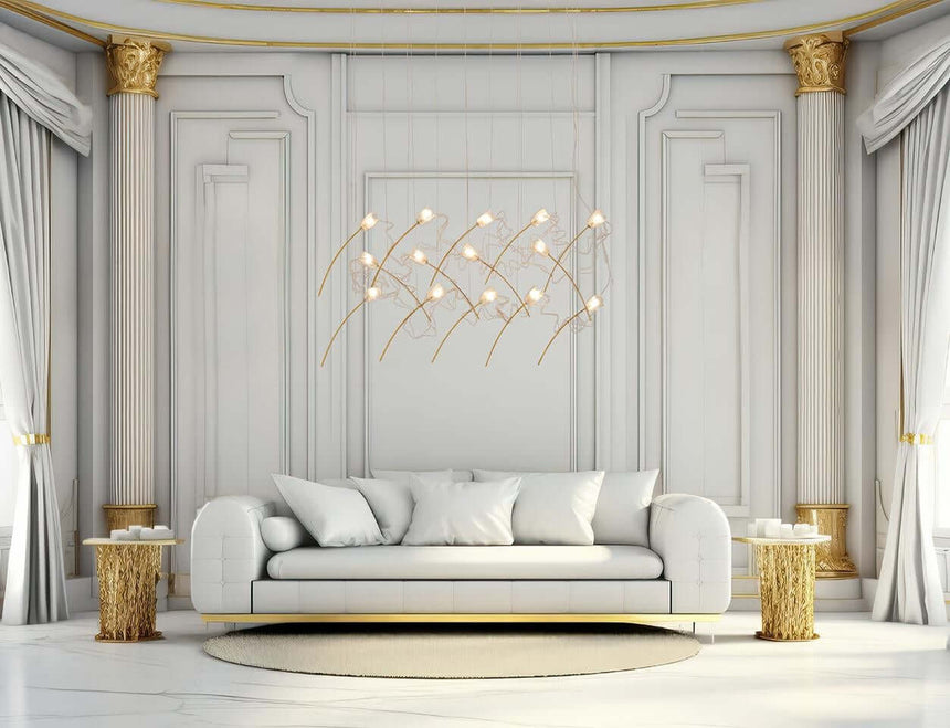 Závesná lampa Tulippe 14 Line zlatá