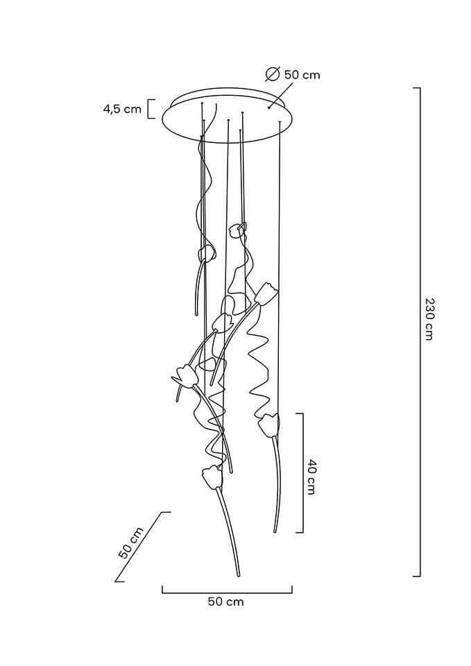 Závesná lampa Tulippe 7 Disc zlatá