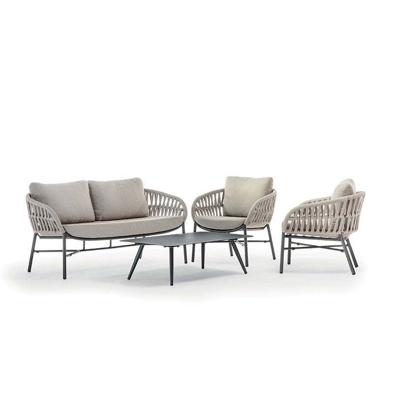 Záhradná súprava Grattoni Tahiti pre 4 osoby v béžovej farbe