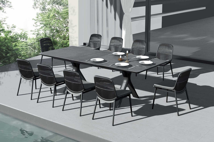 Grattoni záhradná stolička Como antracitová