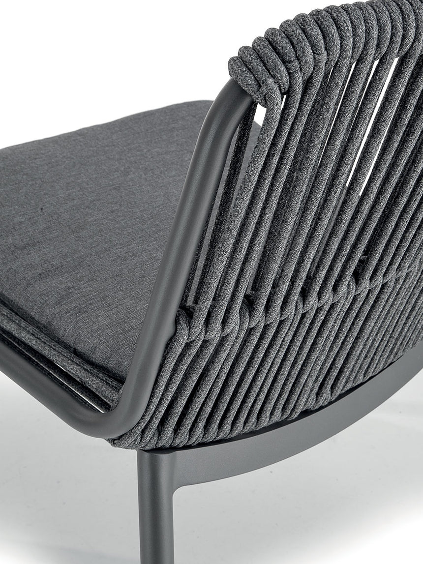 Grattoni záhradná stolička Como antracitová