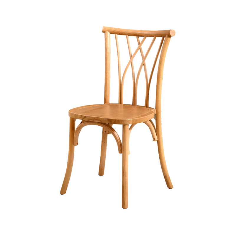 Vienna natúr mézszín tömörfa esküvői szék elölnézetből