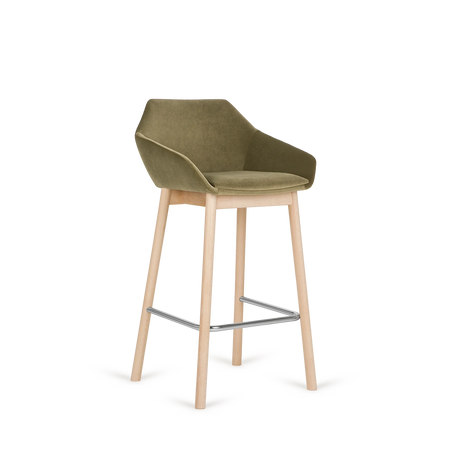 Paged Tuk H-5051 kárpitozott bárszék fa lábakon, 76 cm ülésmagasság