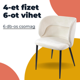 Jedálenská stolička KL Violet s výstužou, krémová, 6-dielna ponuka