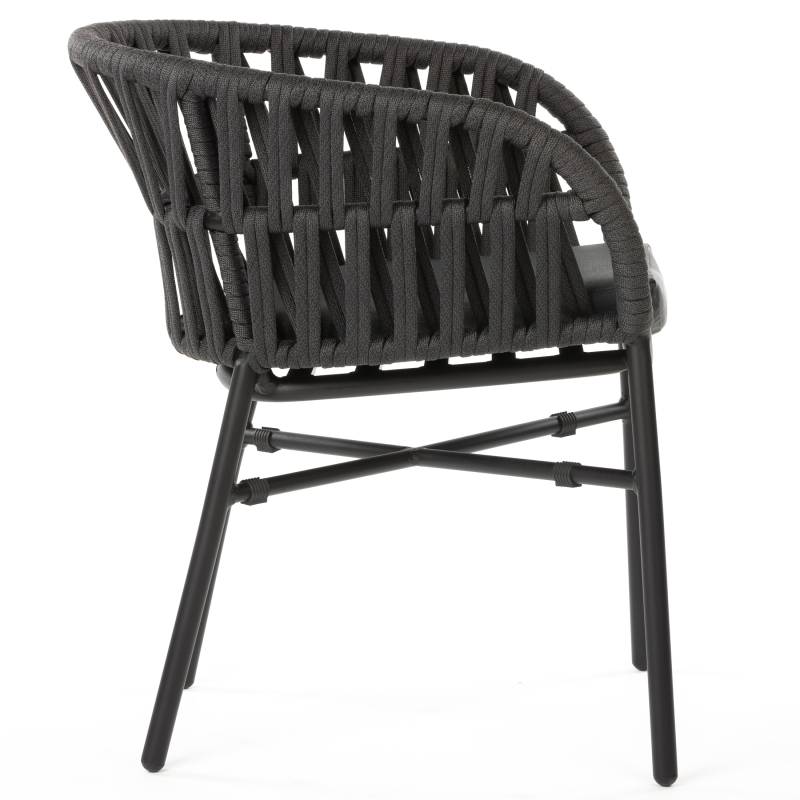 Grattoni záhradná stolička Tahiti čierna/tmavosivá
