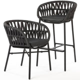 Grattoni záhradná stolička Tahiti čierna/tmavosivá