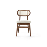 Prútená reštauračná stolička Evans s voliteľným čalúnením, morená 