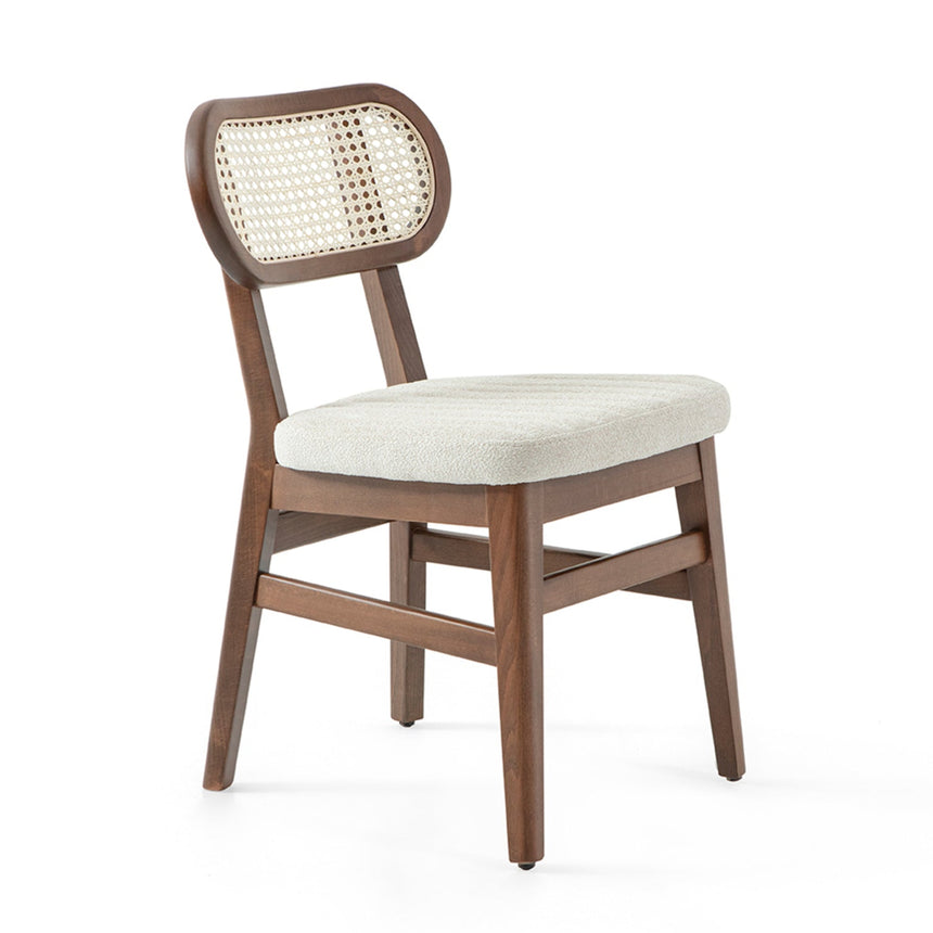 Prútená reštauračná stolička Evans s voliteľným čalúnením, morená 