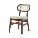 Prútená reštauračná stolička Evans s voliteľným čalúnením, morená 