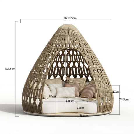 Higold Alico kerti daybed – méretek