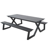 Jedálenský stôl Darby s lavicami, antracit