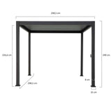 Reflect Standard 3×3 m bioklimatikus alumínium pergola – antracit, 8 cm-es oszlopokkal