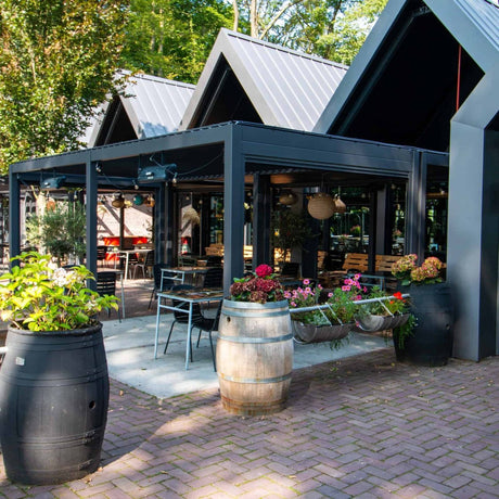 Reflect Prémium 3×3 m bioklimatikus alumínium pergola – antracit, 11 cm-es oszlopokkal