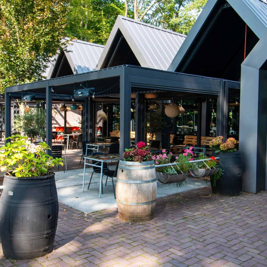 Reflect Standard 3×4 m bioklimatikus alumínium pergola – antracit, 8 cm-es oszlopokkal