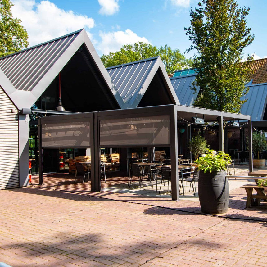 Reflect Standard 3×4 m bioklimatikus alumínium pergola – antracit, 8 cm-es oszlopokkal