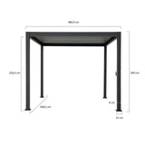 Reflect Standard 3×4 m bioklimatikus alumínium pergola – antracit, 8 cm-es oszlopokkal
