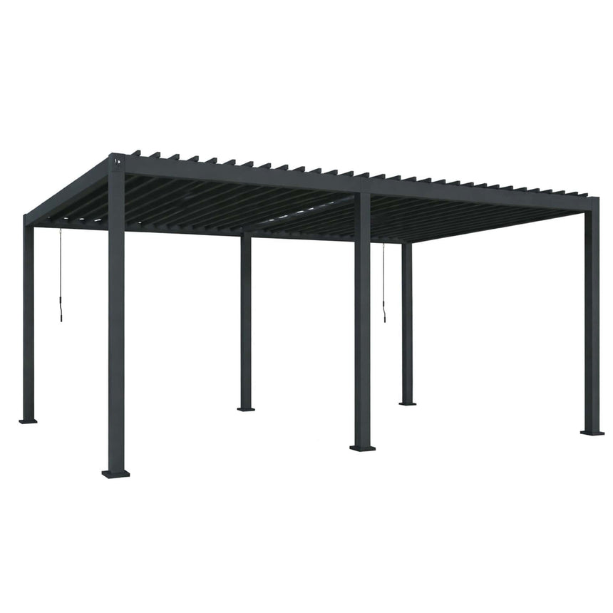 Reflect Standard 3×6 m bioklimatikus alumínium pergola – antracit, 8 cm-es oszlopokkal