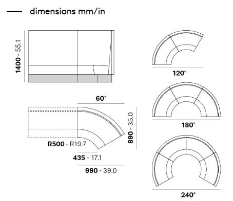Modulárna reštauračná lavica Pedrali Modus 2.0 vo výbere farieb