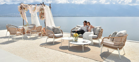 Záhradná súprava Grattoni Elba pre 4 osoby v béžovej farbe