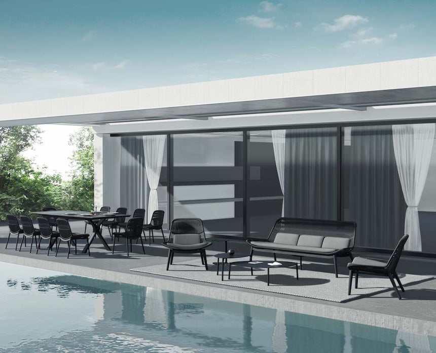 Záhradná súprava Grattoni Como pre 4 osoby, antracitová