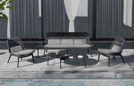 Záhradná súprava Grattoni Como pre 4 osoby, antracitová