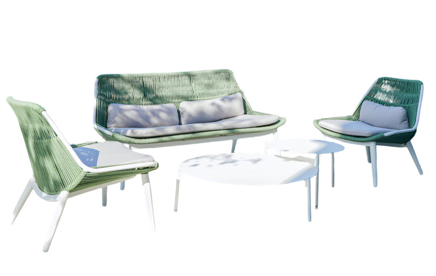 Záhradná súprava Grattoni Como pre 4 osoby, zelená