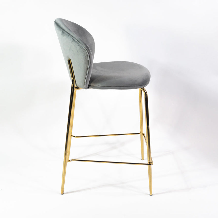 Pohodlná barová stolička KL Lily 65 cm v sivej farbe