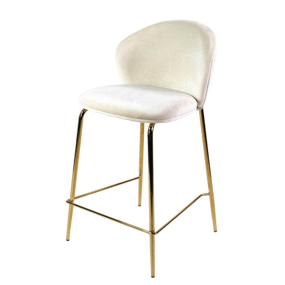 Pohodlná barová stolička KL Lily 65 cm v krémovej farbe
