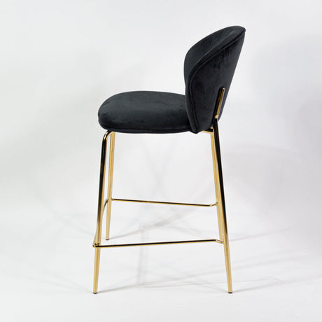 Pohodlná barová stolička KL Lily 65 cm v čiernej farbe