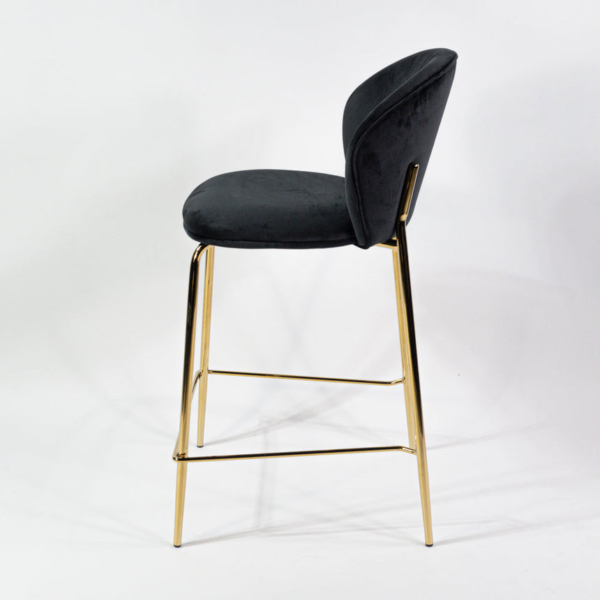 Pohodlná barová stolička KL Lily 65 cm v čiernej farbe