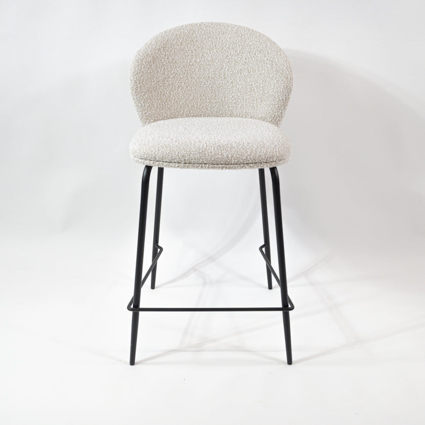 KL Lily - pohodlná barová stolička buklé 65 cm, čierny rám