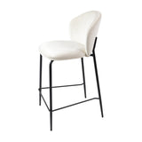 Pohodlná barová stolička KL Lily 65 cm v krémovej farbe s čiernym rámom