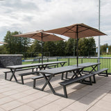 Jedálenský stôl Darby s lavicami, antracit