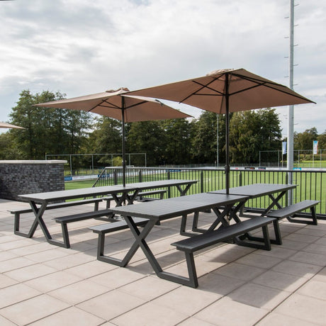 Jedálenský stôl Darby s lavicami, antracit