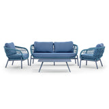 Záhradná súprava Grattoni Elba pre 4 osoby v modrej farbe