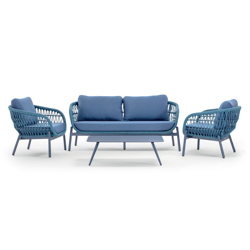 Záhradná súprava Grattoni Elba pre 4 osoby v modrej farbe