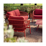 Záhradná súprava Grattoni Elba pre 4 osoby v červeno-koralovej farbe