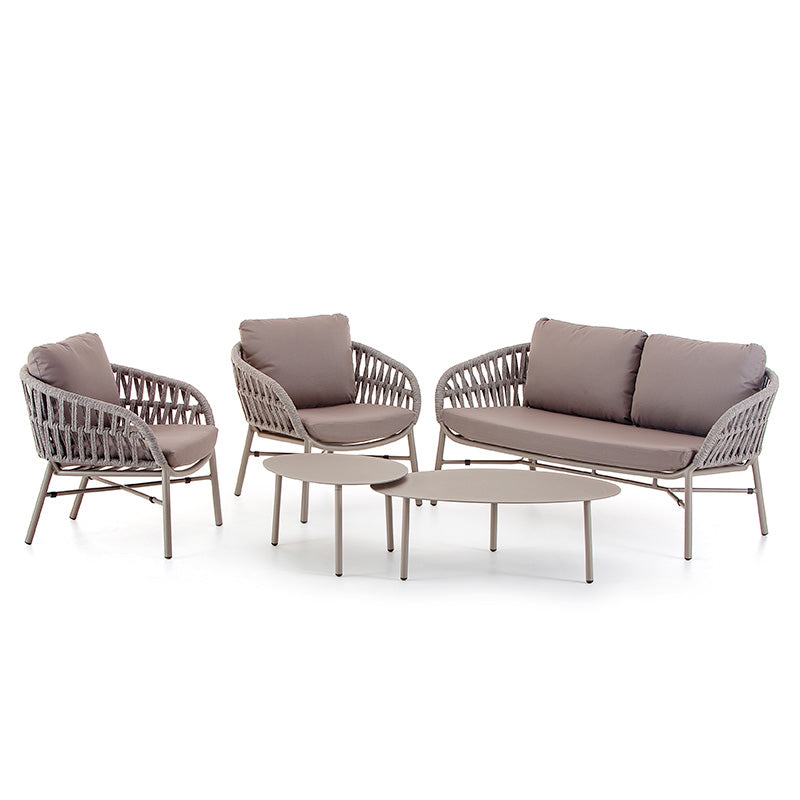 Záhradná súprava Grattoni Tahiti pre 4 osoby v taupe farbe
