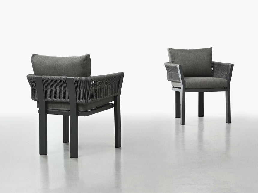 Záhradná jedálenská súprava Higold Borromeo pre 6 osôb v čiernej farbe