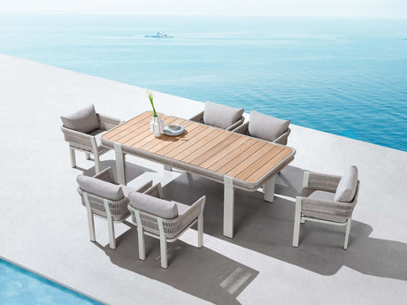 Záhradná jedálenská súprava Higold Borromeo pre 6 osôb v taupe farbe