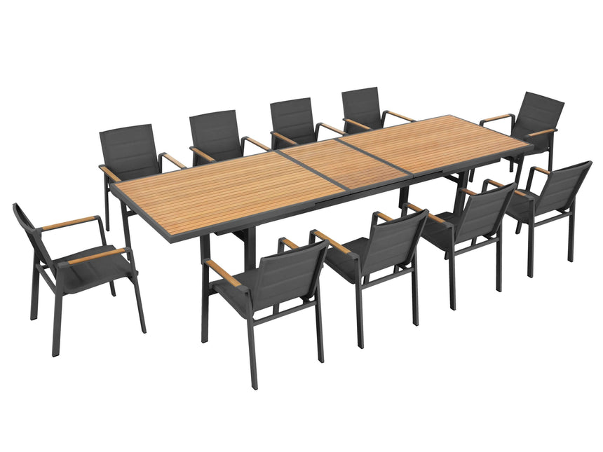 Higold Nofi - záhradná jedálenská súprava pre 10 osôb v čiernej farbe