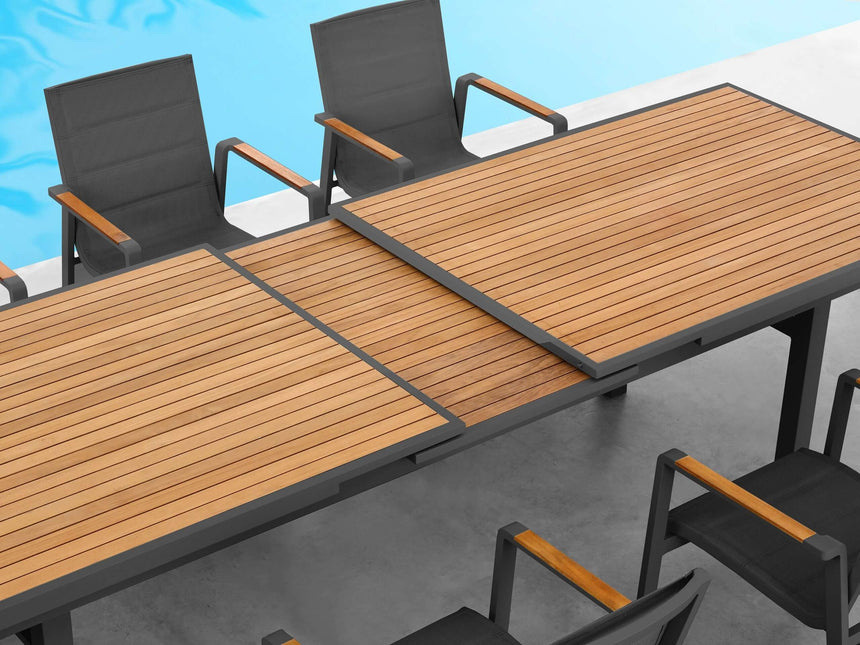 Higold Nofi - záhradná jedálenská súprava pre 10 osôb v čiernej farbe