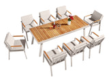 Higold Nofi - 8-miestna záhradná jedálenská súprava v béžovej farbe