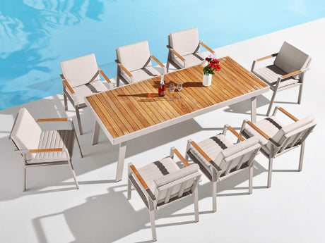 Higold Nofi - 8-miestna záhradná jedálenská súprava v béžovej farbe