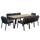 Higold Nofi - 8-miestna záhradná jedálenská súprava v čiernej farbe