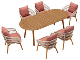 Záhradná jedálenská súprava Higold Vasca pre 6 osôb v koralovej farbe